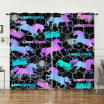 Užuolaida Vienaragis Gyvūnas 3D Skaitmeninė Spauda Užtamsinanti Užuolaida Su Kilpomis 2pcs*97cm*114cm*2