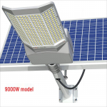 UOSU 9000W Lauko LED &scaron;viestuvas su saulės baterija, keturių pusių