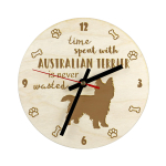 Australian Terrier, Aussie - clock with dog, wooden clock with engraving, personalised clock by Art-Dog