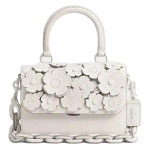 Coach Rogue 22 Rožinės arbatos ra&scaron;to Sagtis su paspaudimu Odinė Peties Crossbody Rankinė Maža Moteri&scaron;ka rankinė Balta CU064-LHCHK Basic Set (Bag+Dust Bag)