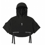 Techwear Stiliaus Hip Hop Trumpas Striukės Megztinis Vyri&scaron;kas Punk Motociklininko Gobtuvas Daug Ki&scaron;enių Jaqueta M juoda