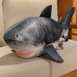55-135cm Imitacinis Megalodono Ryklio Pliu&scaron;inis Žaislas Pagalvė Pilkas Giganti&scaron;kas Ryklis Jūros Gyvūno Pliu&scaron;inis Žaislas Namų Dekoras Dovana Sukurta Vaikams about 55cm