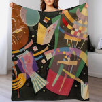 Vasilijaus Kandinskio pledas Mink&scaron;tas &scaron;iltas pledas Dovana seneliams 102x76cm(40x30in) gray