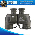 ZIYOUHU 10x50 žiūronai su kompasu ir atstumo matuokliu - Lauko HD didelio priartinimo su atstumo įvertinimu. Green with Dual Light Compass