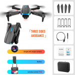 Naujas E99 Pro RC Mini Drone 4K vienos / dviejų kamerų WIFI FPV sulankstomas keturkopteris profesionalus aerofotografijos malūnsparnio žaislas Dovana Black single camera juoda