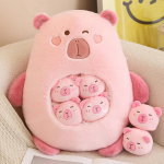 Kawaii Kapibala Kapibaros Pliu&scaron;inis Žaislas Kapibaros Pagalvė Mielas Lėlė Jūrų Kiaulytės Lėlė Berniukai Mergaitės Anime Namų Dekoras 40x45cm rožinė