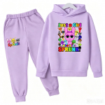 Sprunki vaiki&scaron;ki drabužiai Hoodies+kelnės Amžius 2-12 Berniukas Mergaitė Incredibox Anime figūrėlės Megztinis Pavasaris Ruduo Megztinis vaikams Rinkiniai 160 gray