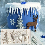 Kalėdų briedžio galvos silikono torto formelės Baby Party Fondant torto dekoravimo įrankiai