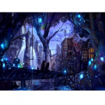 Pilnas 5D &bdquo;Fantasy City Two&ldquo; grožio ir tilto peizažas deimantinis paveikslas, siuvinėjimas kryželiu 20X30CM
