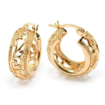 Les Tr&eacute;sors De Lily [L4319] - Cr&eacute;oles Plaqu&eacute; Or 'Clothilde' dor&eacute; - 15x8 mm