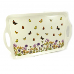 Les Tr&eacute;sors De Lily [K6181] - Grand plateau 'Papillons Romantiques' beige multicolore - 47x29 cm