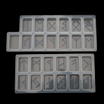 Rune Stones Wicca kristalų forma su graviruota Elder Futhark abėcėlė Viking Rune Rankų dervos liejimo formų rinkinys Raganavimas