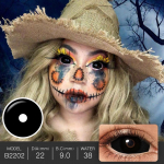 22MM Black Sclera lę&scaron;iai Helovino kontaktiniai lę&scaron;iai akims Cosplay kontaktai Demon Full Eye Contacts maskaradų vakarėliui