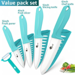 Keraminių peilių rinkinys 3 4 5 6 colių virtuvės peilių rinkinys vaisių ir daržovių pjaustymo cirkonio balto a&scaron;menų virėjo peiliai 3456inch peeler mėlyna