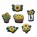 6vnt Sunflower serijos PVC batų pakabukai batų dekoracijos batų priedai 6pcs