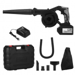 Belaidis lapų pūstuvas 21V 6.0A ličio 2 viename &scaron;lavimo ir vakuuminio elektrinio oro pūstuvo kompiuteris UK Plug & 1 Battery juoda