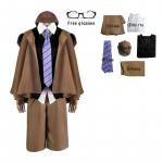 Edogawa Rampo Cosplay Bungo Benamiai &scaron;unys Edogawa Rampo Cosplay Kostiumai Detektyvas Uniforma Perukas Kostiumas Helovinas Kalėdų Vyri&scaron;ki drabužiai M