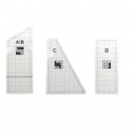 1 rinkinys skiautinių pjaustymo &scaron;ablonas Skiautinių pjovimo forma Didelio tikslumo skaidraus spausdinimo daugkartinio naudojimo nesulaužoma siuvimo rai&scaron;tinė liniuotė A