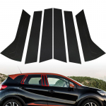 6 vnt automobilių statramsčių stulpeliai, skirti Renault Captur J87 QM3 2014-2017 2018 2019 juodų durų langų apdailos lipdukų dekoravimo priedai