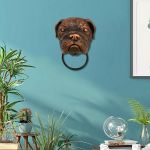 Dizainas Door Knocker Dekoratyvinis &scaron;uo Doorknocker Wall Art dervos amatas French Bulldog
