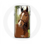 Coque pour Samsung Galaxy J7 2017 Quarter Horse Marron Race de cheval