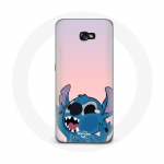 Coque pour Samsung Galaxy A3 2016 Stitch le Nez en l'air fond rose