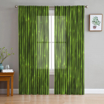 Žalio bambuko mi&scaron;ko langų užuolaidos svetainei, miegamajam, virtuvei &Scaron;ifono permatomas langų apdangalas 135W x 114H(cm) black