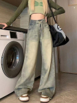 Y2K Vintage Streetwear Džinsinės kelnės Moteri&scaron;kos Korėjos mados auk&scaron;tu juosmeniu tiesūs džinsai Moteri&scaron;ki Pavasario Eleganti&scaron;ki 2000-ųjų Laisvalaikio mai&scaron;elio kelnės