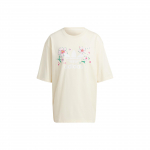 Adidas Originals Sakura Riboto Leidimo SS23 Gėlių Logotipo Spaudinio Laisvalaikio Apvalios Kaklo Trumpomis Rankovėmis Mar&scaron;kinėliai Moteri&scaron;ki Vir&scaron;utiniai Drabužiai Pieno Baltumo IP3751 XS