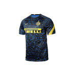 Nike Inter Milan Mar&scaron;kinėliai trumpomis rankovėmis prie&scaron; rungtynes 2020/2021 m. sezonas Vyri&scaron;ki vir&scaron;utiniai drabužiai Mėlyni Juodi CD5815-414 S
