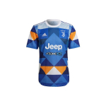 Adidas Juventus 21/22 sezono trumpomis rankovėmis futbolo mar&scaron;kinėliai Bendradarbiavimas su Eduardo Kobra Vyri&scaron;ki vir&scaron;utiniai drabužiai Mėlyna HM6516 S