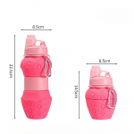 Silikoninis maistinis vandens puodelis kelionėms, sportui, lauko veiklai, sulankstomas silikagelio puodelis, didelės talpos, reguliuojamas vaikų puodelis 600ml1PCS