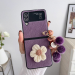 &bdquo;Samsung Galaxy Z Flip 3/4&ldquo; audinės pliu&scaron;inio saulėgrąžos pakabuko sulankstomas ekrano apsauginis dėklas Z Flip4