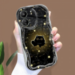 Mielas animacinio ra&scaron;to kreminės tekstūros korpusas, banguotas kra&scaron;tas, mink&scaron;tas silikoninis dangtelis, skirtas Xiaomi Redmi Xiaomi Poco M4 Pro 5G juoda
