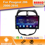 Peugeot 206 2001 - 2016 Ekrano Multimedijos Garso Grotuvas GPS Navigacija Pagrindinis Įrenginys Automagnetola FM 2 Din Android Automobilinis Radijas Stereo 4 core 2GB+32GB carplay