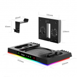 Atnaujintas au&scaron;inimo stovas Xbox Series X, vertikalus įkrovimo stotelės dokas 19.2*31.2cm juoda
