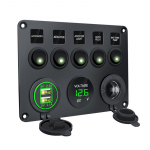 12v 24v 5 Gang Marine Boat Switch Panel Led vandeniui atspari grandinė su voltmetru dviguba USB valčių jachtos atsarginėms dalims raudona