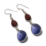 Amethyst Handmade 925 Sterling Silver Jewelry Earring 2.25 n1m96