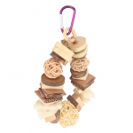 Papūgos kramtomieji žaislai Juokingi mediniai rotango kamuoliukai Lufos kartono pakabinami pauk&scaron;čių kramtymo žaislai