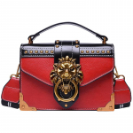 &bdquo;Crossbody Bag&ldquo; rankinė rankinė moterims Madinga &bdquo;Lion Print&ldquo; piniginė su plačiu dirželiu Prabangi PU odinė rankinė Vir&scaron;utinė rankinė Rankinės Pečių krep&scaron;ys moterims raudona