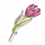 Eleganti&scaron;ka tulpių gėlių sagė Kri&scaron;toliniai papuo&scaron;alai Drabužiai Aksesuarai Papuo&scaron;alai Sagės