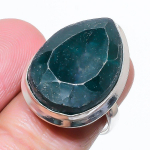 Emerald(Simulated) Gemstone Handmade 925 Sterling Silver Ring Size 8 j2n96