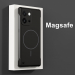 Vientisos spalvos berėmis magnetinis telefono dėklas OnePlus 13T 13R 13 12R Ace 5 3 plonas smūgiams atsparus kietas PC belaidžio įkrovimo dėklas OnePlus 13 juoda
