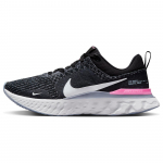 Nike React Infinity Run Flyknit 3 Juodos Spalvos Football Grey Pink Vyri&scaron;ki Sportbačiai DZ3014-001 44 gray