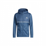 Adidas Own The Run Striukė Logotipas Atspindinčios Juostelės Bėgimo Striukė su Gobtuvu Vyri&scaron;kos Striukės Miracle-Blue-Grey HL3960 XS