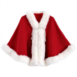 Moterų mados paltas Čiongsamas Vestuvinė suknelė Ry&scaron;kūs karoliukai Vientisos spalvos Megztas su aksominiu &scaron;aliku Universalus moteri&scaron;kas apsiaustas One Size raudona