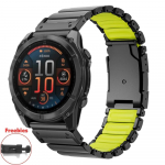 Titano 26 mm greito užsegimo apyrankė Garmin laikrodžiui Fenix 8 7X Pro Tactix 7 EPIX Pro 51 mm Enduro 3 2X Instinct 3 2X 50 mm metalinis dirželis 26mm &Black žalia