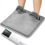 Plaunamas Elektrinis &Scaron;ildomas Kojų Padėklas Kojų &Scaron;ildytuvas Namų Ūkio Mink&scaron;tas Pliu&scaron;inis Terminis &Scaron;ildomasis Pledukas Kojų &Scaron;ildymo Kilimėlis Namams Biurui Miegamajam EU Plug pilka spalva