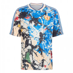Adidas Originals Manchester United Stone Roses Slim Fit V-Kaklo Dryžuoti Trumpomis Rankovėmis Futbolo Mar&scaron;kinėliai Vyri&scaron;ki vir&scaron;utiniai drabužiai JZ7098 S
