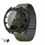 Dirželis+Dėklas Garmin Fenix 8 47 51mm Grūdinto Stiklo Dangtelis Magnetinis Silikoninis Dirželis QuickFit Apyrankės Apsauga Fenix8 Priedai Fenix 8 51mm-Solar gray